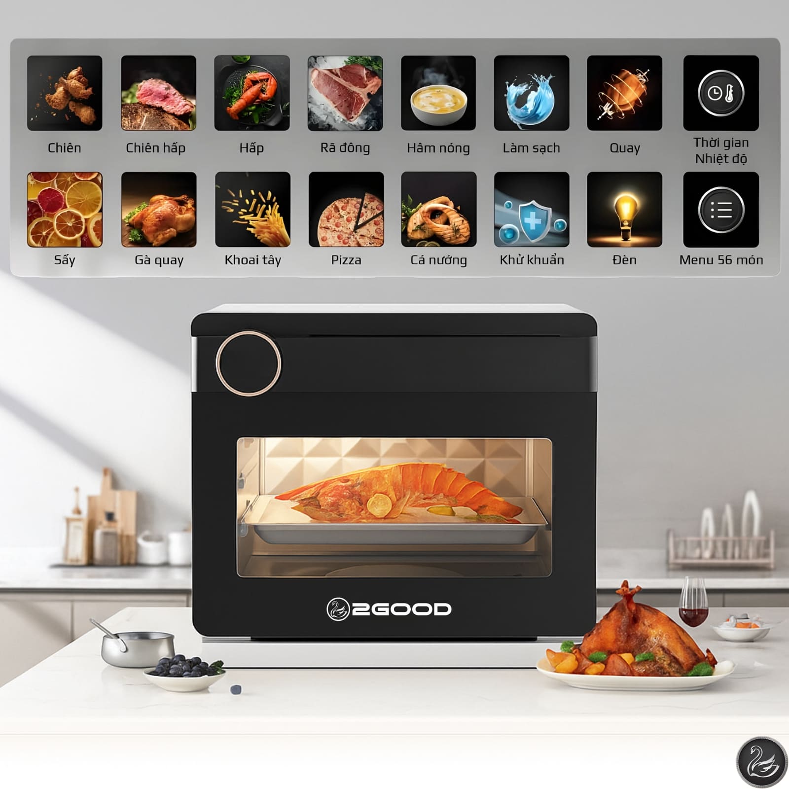 các chức năng của nồi chiên hơi nước